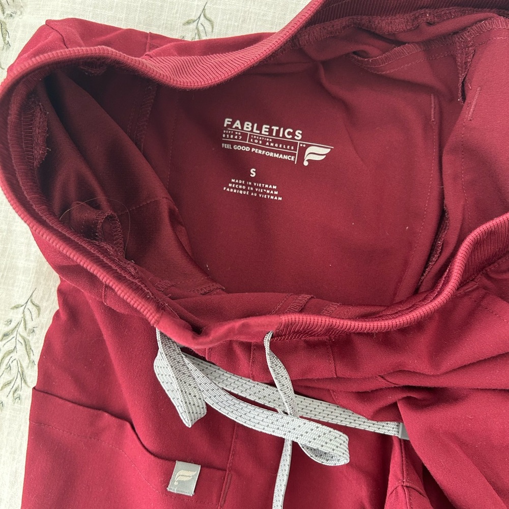 Fabletics Red V-Neck Scrub Set - image 5